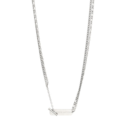 Louis Vuitton Metal Monogram Necklace Silver 1 of 5
