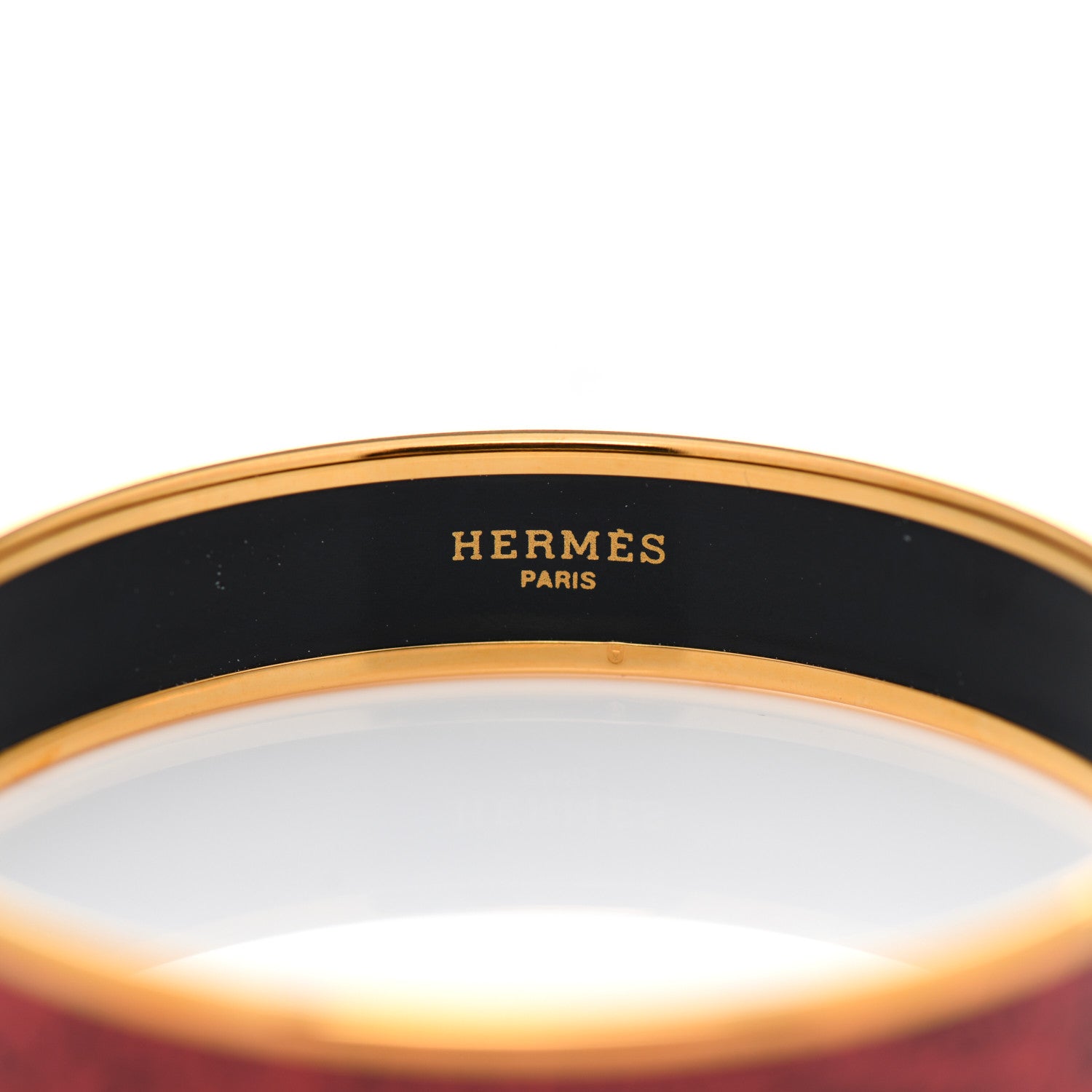 Hermes Enamel Printed Handwriting Narrow Bracelet 65 5 of 5