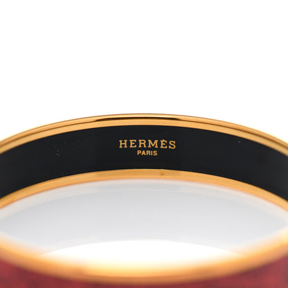 Hermes Enamel Printed Handwriting Narrow Bracelet 65 5 of 5