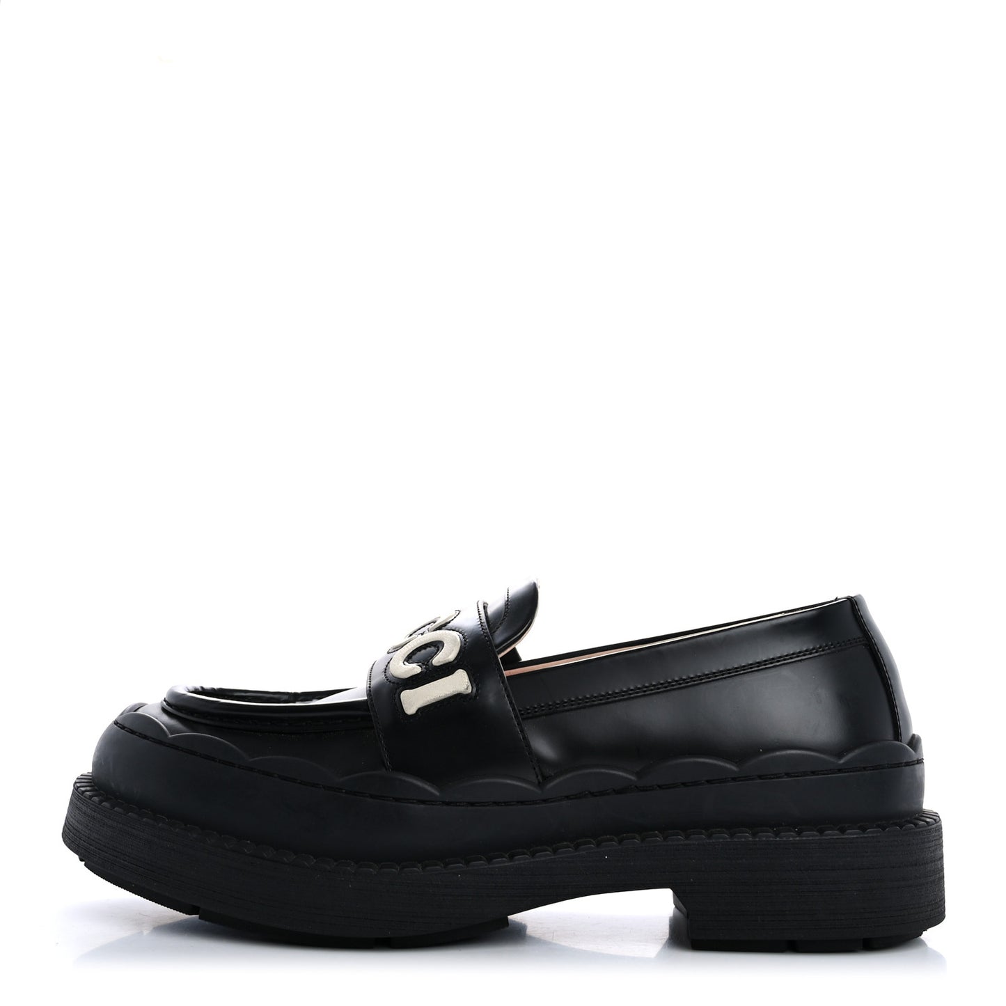 Cordovan Lux Womens Logo Patch Loafers 40.5 Black