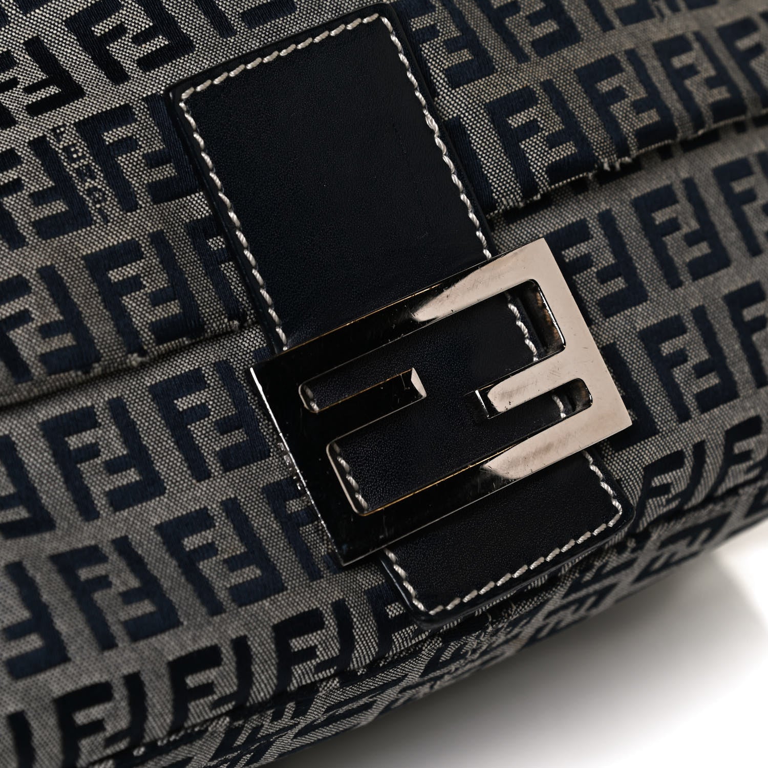 Fendi Zucchino Mama Baguette Navy 14 of 17