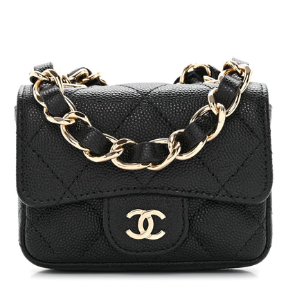 Chanel Caviar Quilted Mini Chain Belt Bag Black 1 of 9