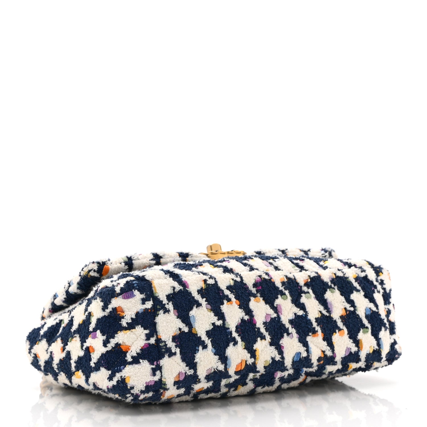 Chanel Tweed Quilted Medium Chanel 19 Flap Ecru Navy Blue Multicolor 4 of 10