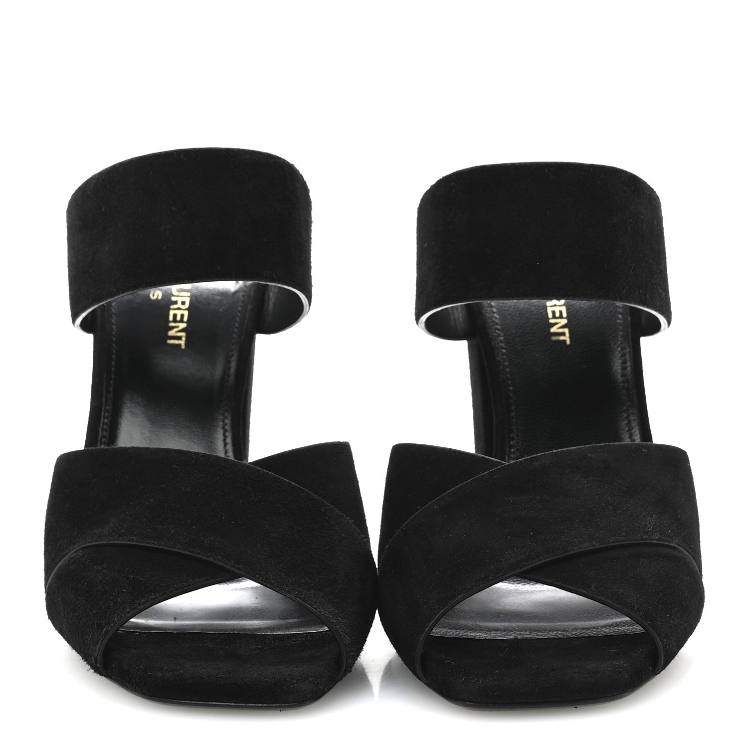 Saint Laurent Suede Oak 100 Mule Sandals 37 Black 3 of 9