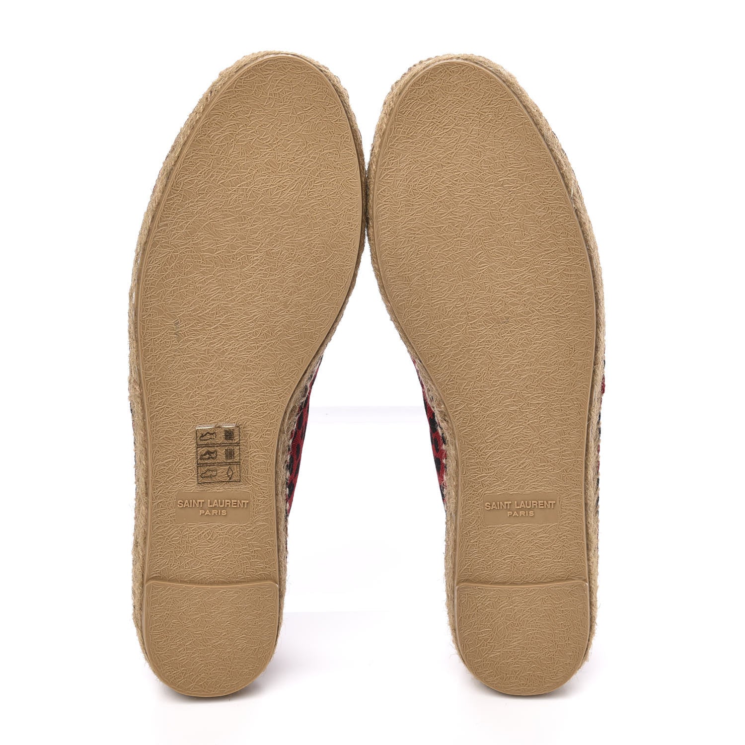 Saint Laurent Canvas Leopard Print Espadrilles 37.5 Red Black 5 of 11