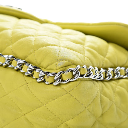 Chanel Washed Lambskin Quilted Maxi Chain Around Flap Yellow 10 of 18