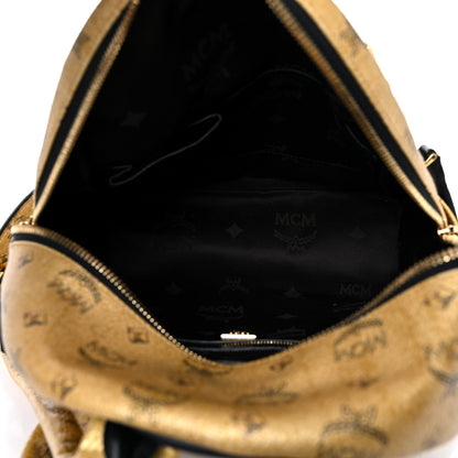 MCM Metallic Visetos Studded Small Dual Stark Backpack Gold 5 of 17