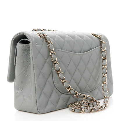 Chanel Caviar Quilted Medium Double Flap Grey 3 of 12