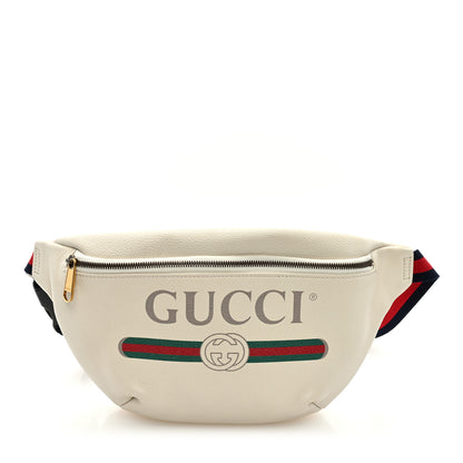 Gucci Grained Calfskin Small Logo Belt Bag White 1 of 9