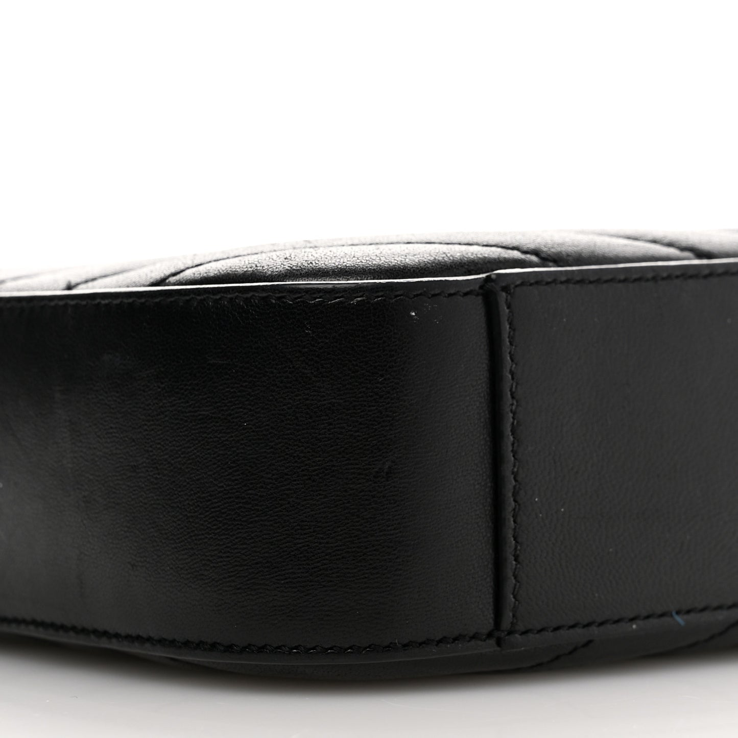 Lambskin Matelasse Chevron Classic Monogram Shoulder Bag Black