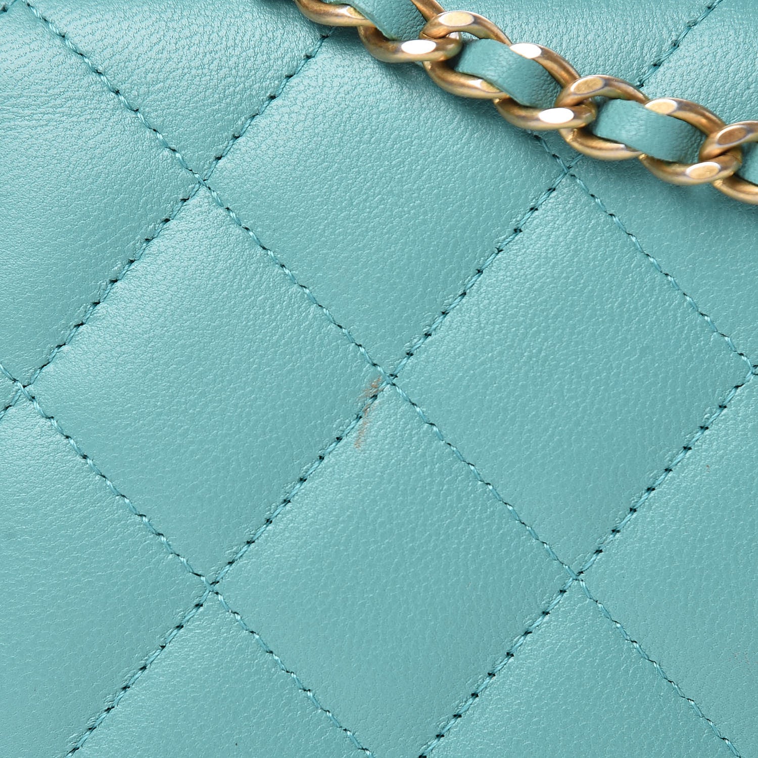 Chanel Calfskin Quilted Wallet On Chain WOC Green 9 of 11