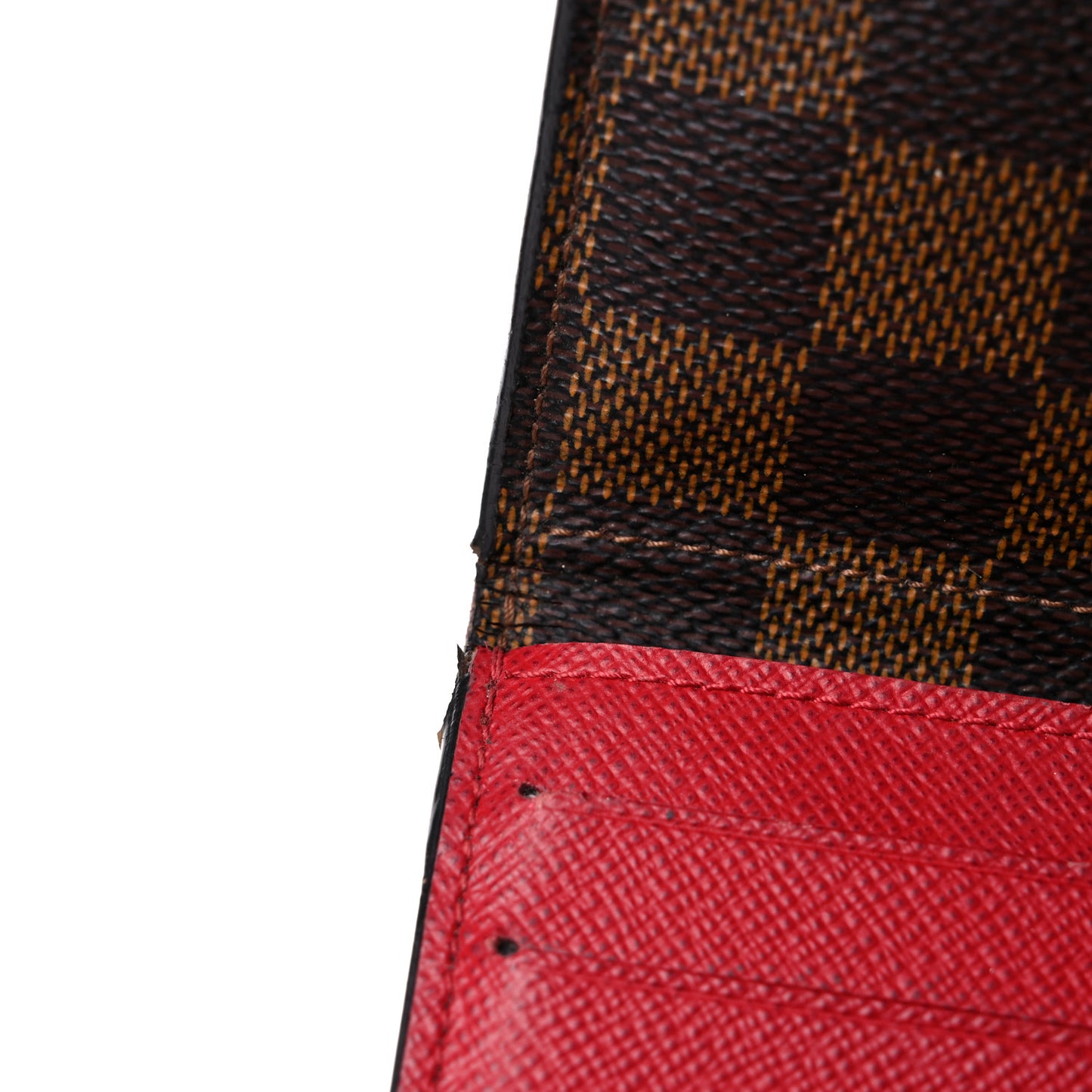 Damier Ebene Josephine Wallet Red