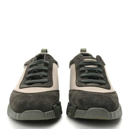 Hermes Technical Jersey Goatskin Suede Goatskin Bouncing Sneakers 39 Vert Toundra Vert Foret 2 of 9