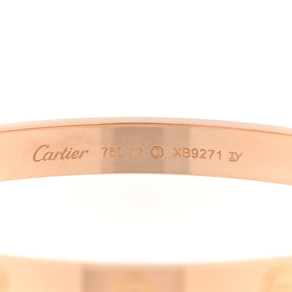 Cartier 18K Pink Gold LOVE Bracelet 17 3 of 6
