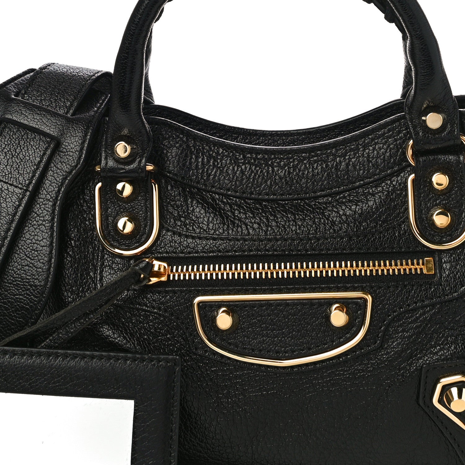 Balenciaga Chevre Gold Metallic Edge Hardware Mini City Black 8 of 10