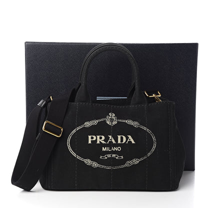 Prada Canapa Small Logo Tote Black 9 of 9