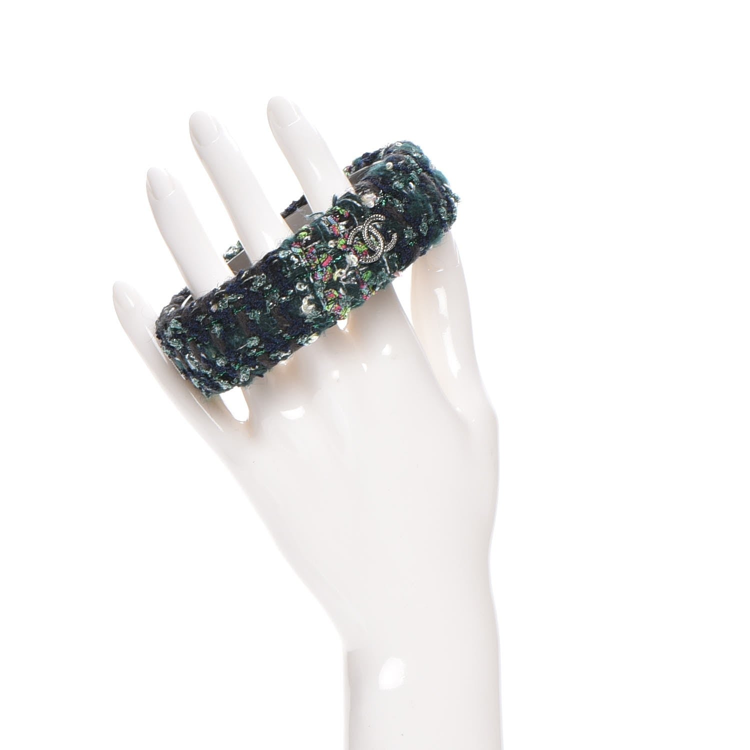 Chanel Tweed CC Cuff M Black 2 of 5