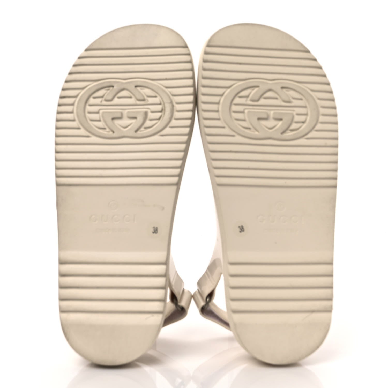 Gucci Rubber Mini Double G Womens Isla Dad Sandals 38 Dusty White 5 of 10