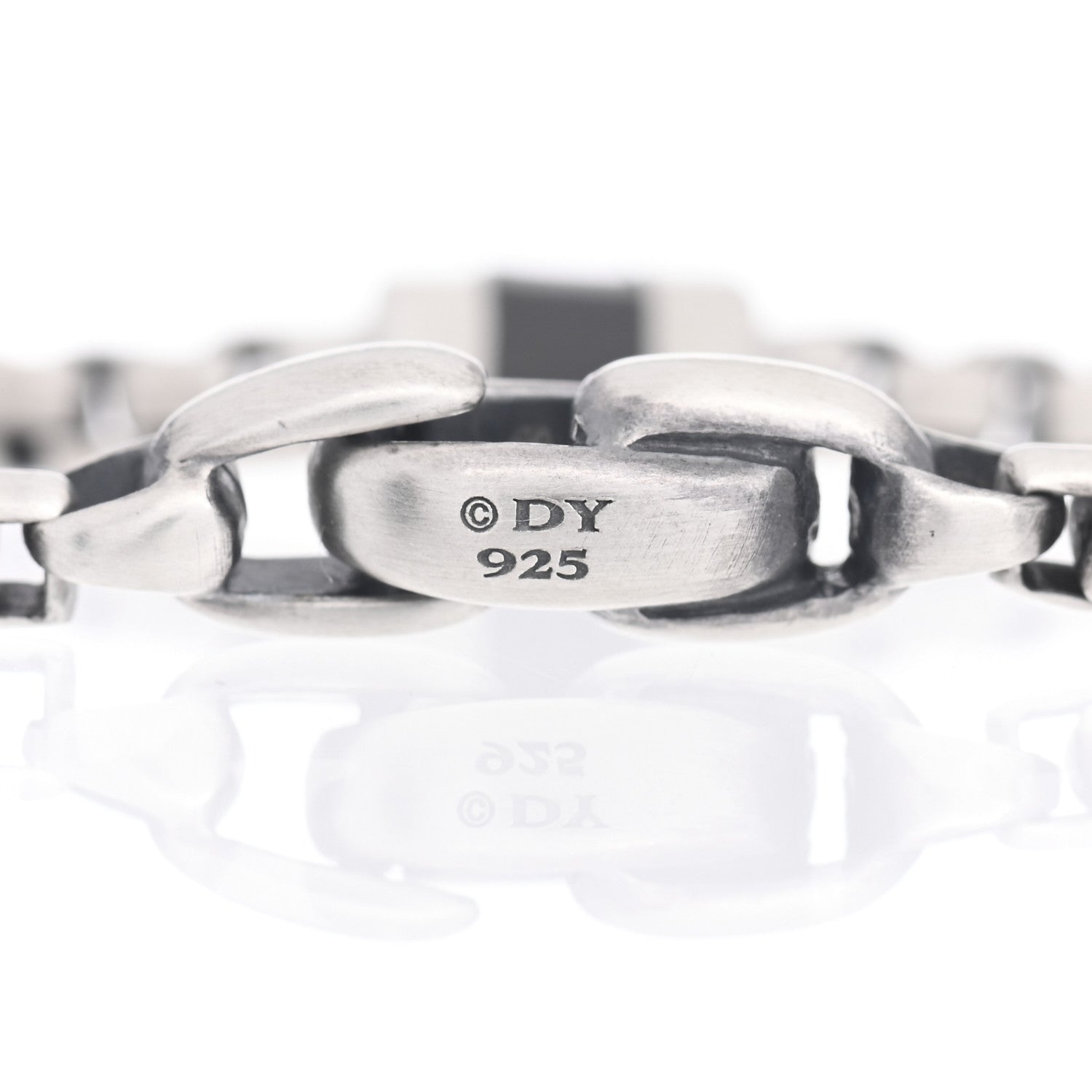 David Yurman Sterling Silver Hex Chain Station Bracelet 4 of 4