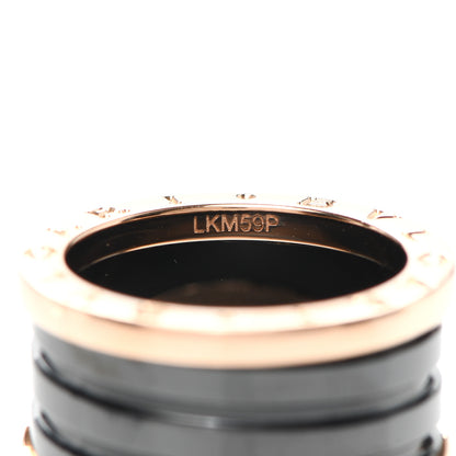 Bulgari 18K Rose Gold Black Ceramic B.Zero1 Four-Band Ring 52 6 4 of 7