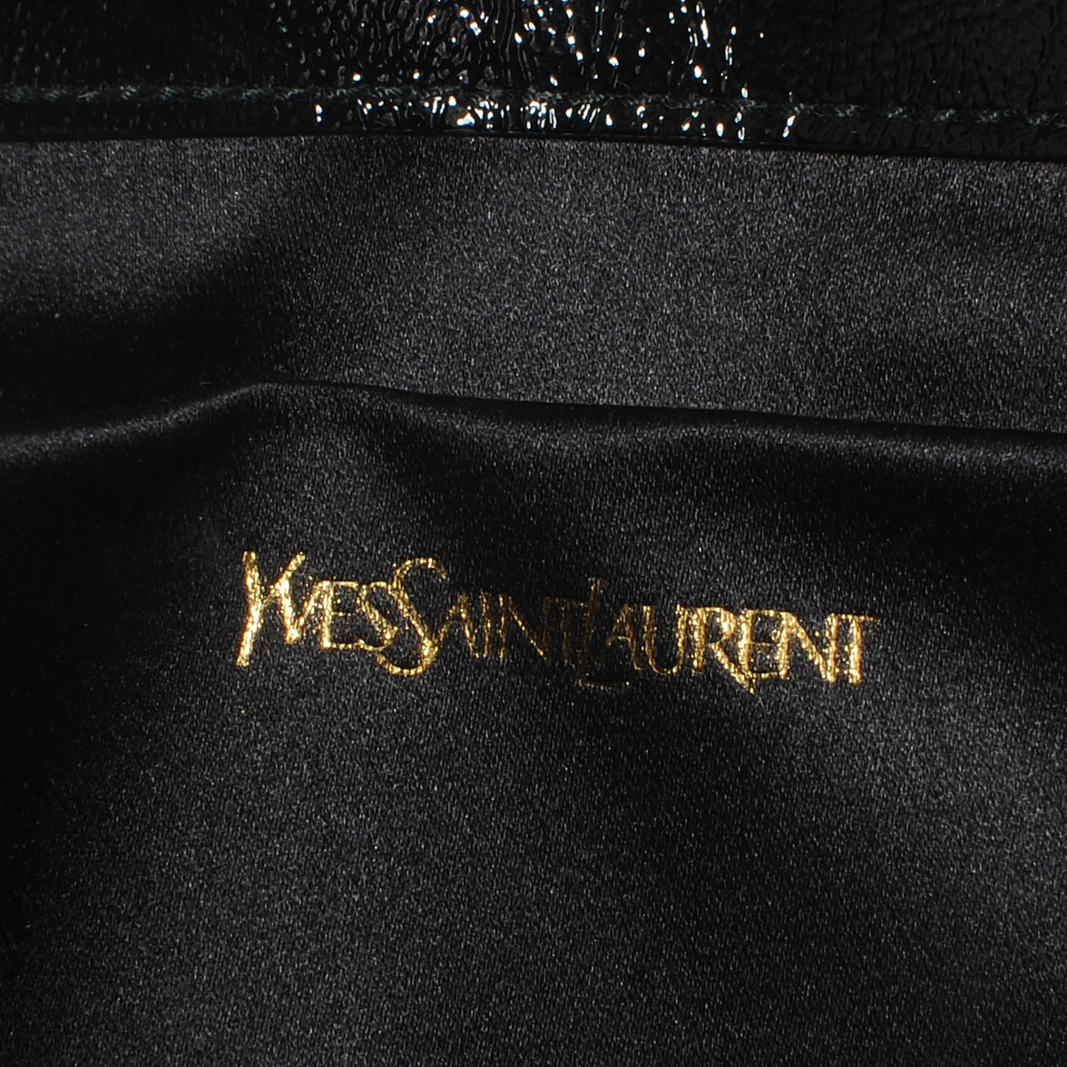 Textured Patent Monogram Large Belle De Jour Clutch Black