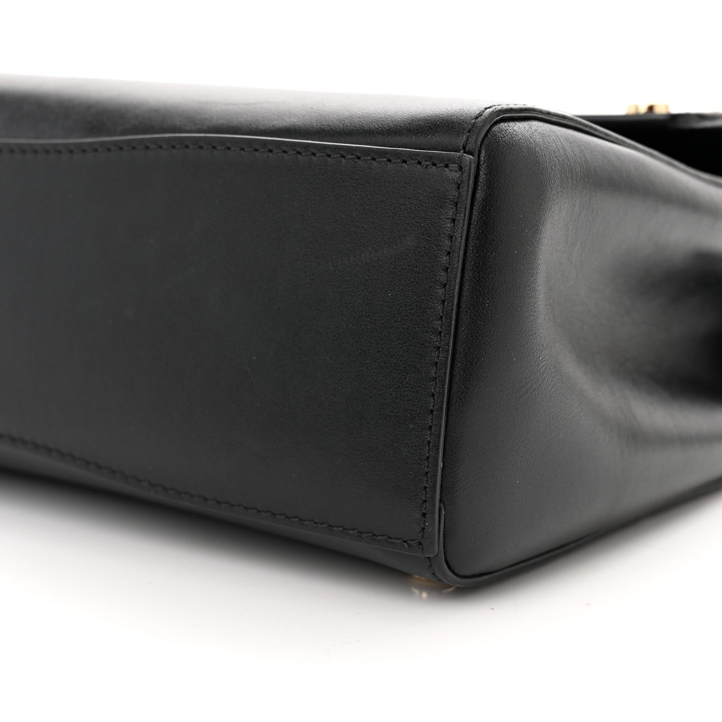 Smooth Calfskin Studded Lockett Shoulder Bag Black
