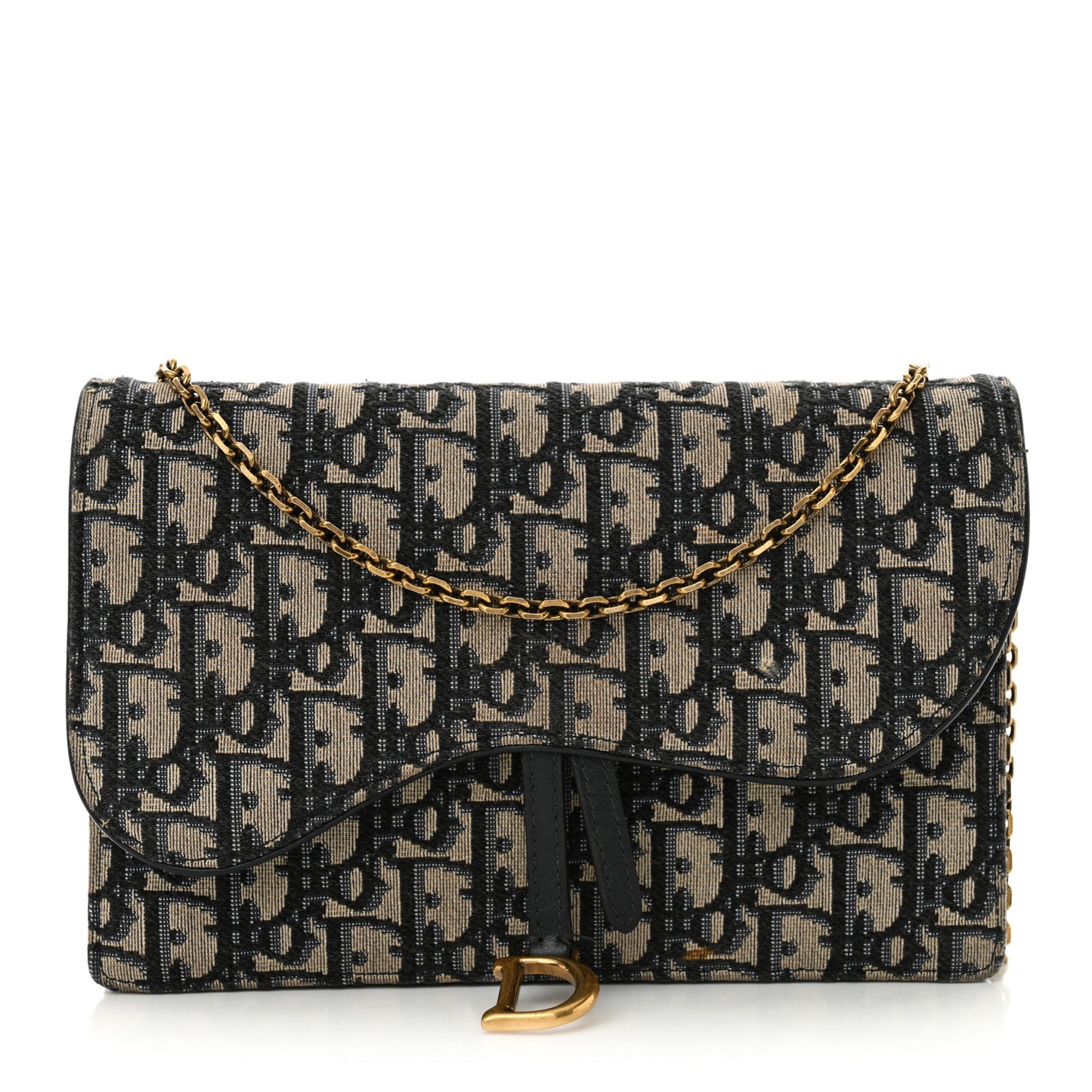 Oblique Saddle Chain Pouch Blue