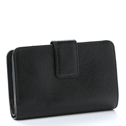 Balenciaga Agneau Classic Hardware Continental Zip Around Wallet Black 3 of 9