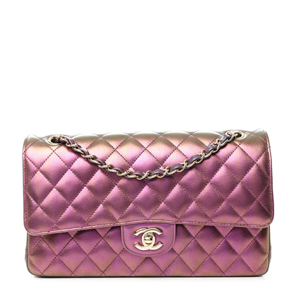 Chanel Iridescent Lambskin Quilted Medium Double Flap Purple 1 of 11