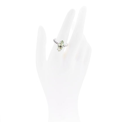 David Yurman Sterling Silver Prasiolite Color Classics Marquise Ring 54 7 2 of 6