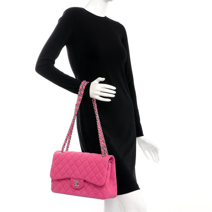 Chanel Iridescent Caviar Quilted Jumbo Double Flap Pink 3 of 12