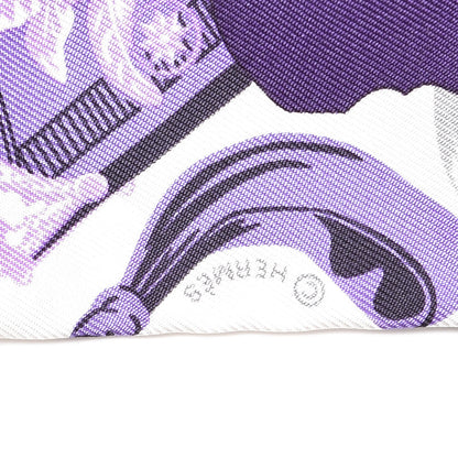 Hermes Silk Tout en Carre Twilly Violet Parme Potiron 4 of 5