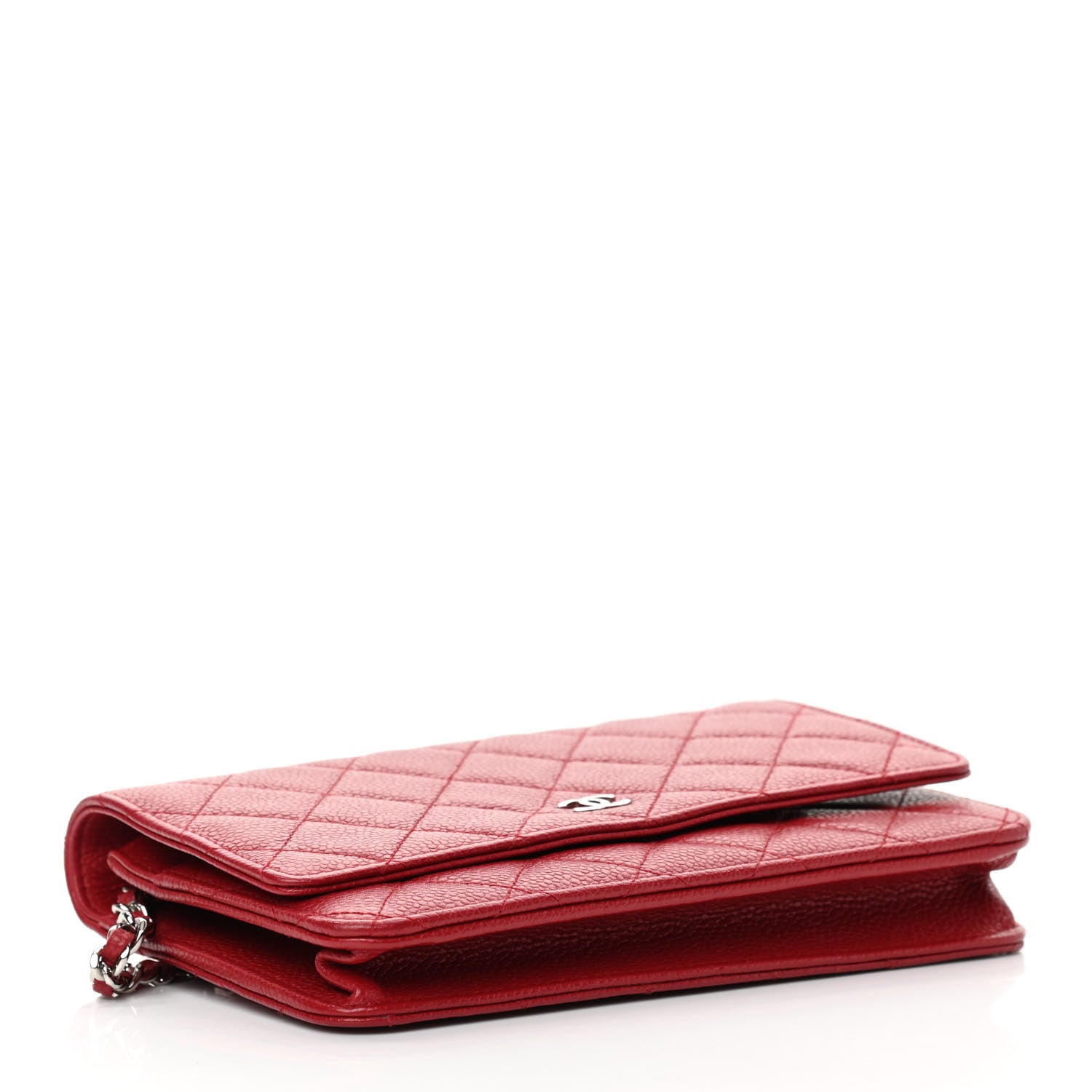Chanel Caviar Quilted Wallet On Chain WOC Red 6 of 25