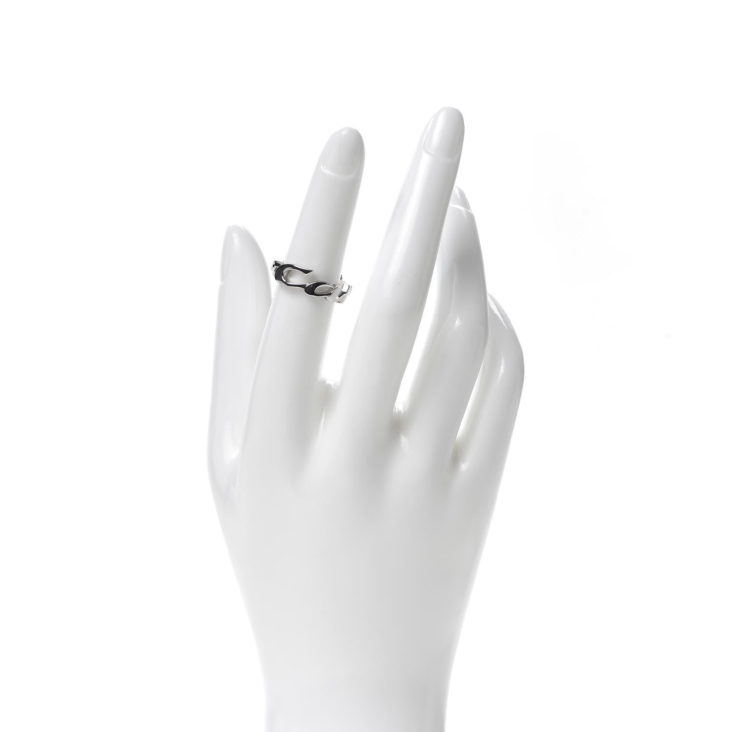 Cartier 18K White Gold Signature Ring 51 5.75 2 of 8