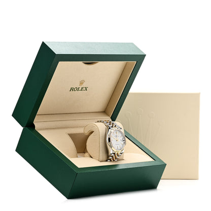 Rolex Stainless Steel 18K Yellow Gold 36mm Oyster Perpetual Datejust Watch White 126233 5 of 5