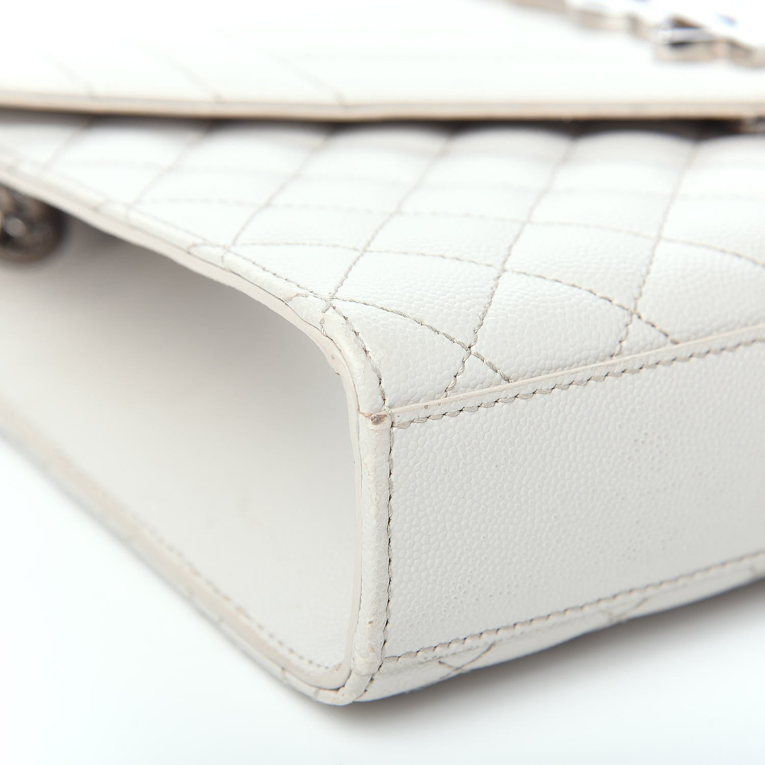 Saint Laurent Grain De Poudre Textured Mixed Matelasse Medium Triquilt Monogram Satchel Porcellana 7 of 14