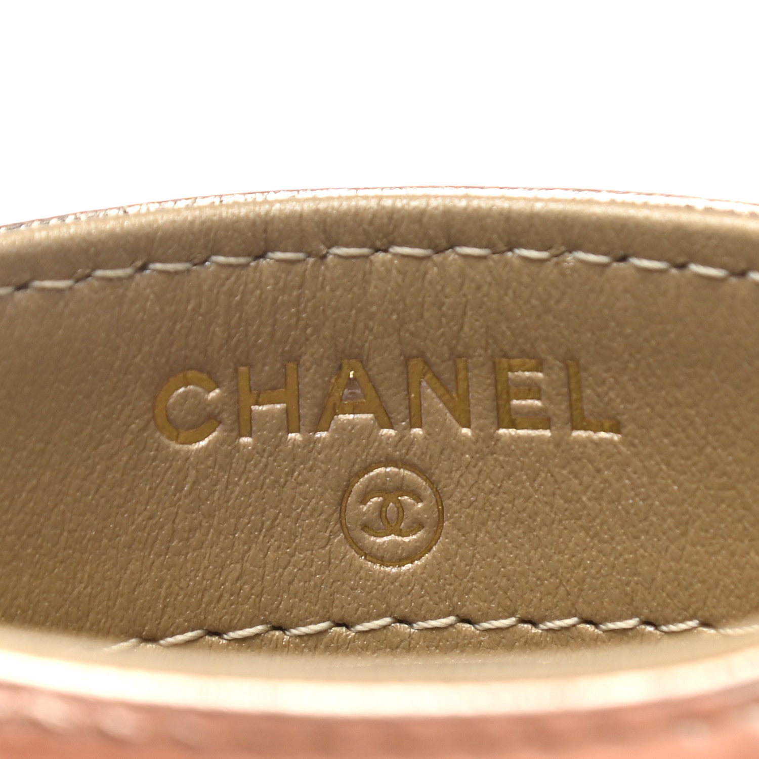 Chanel Metallic Lambskin Quilted Chanel 19 Card Holder Gold 7 of 9