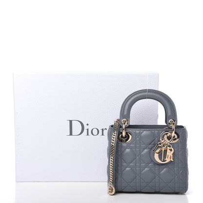 Christian Dior Lambskin Cannage Mini Lady Dior Cloud Blue 10 of 10