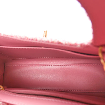 Chanel Tweed Quilted Nano Kelly Shopper Pink 5 of 9