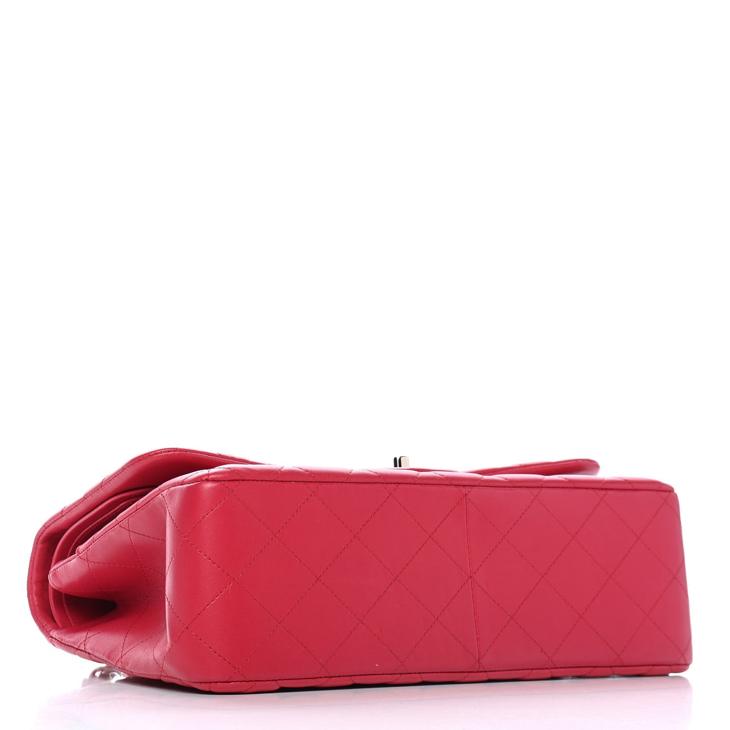Lambskin Quilted Jumbo Double Flap Red