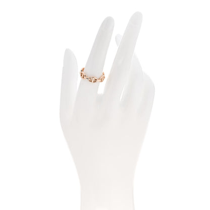 Hermes 18K Rose Gold PM Chaine D'Ancre Enchainee Ring 55 7.25 2 of 7