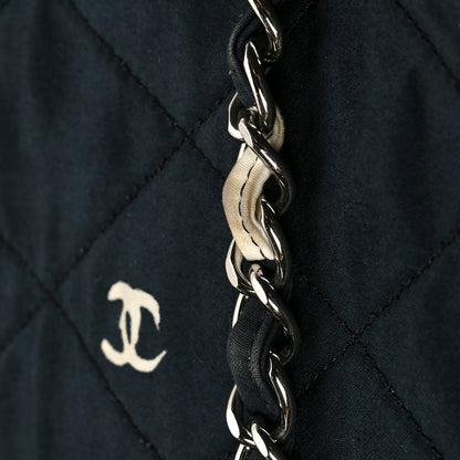 Chanel Cotton Quilted XXL Bandana Shopping Tote Blue 9 of 11