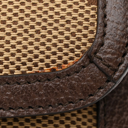 Gucci Monogram Jumbo GG Textured Dollar Calfskin Web Mini Horsebit 1955 Shoulder Bag Camel Ebony New Acero 11 of 12