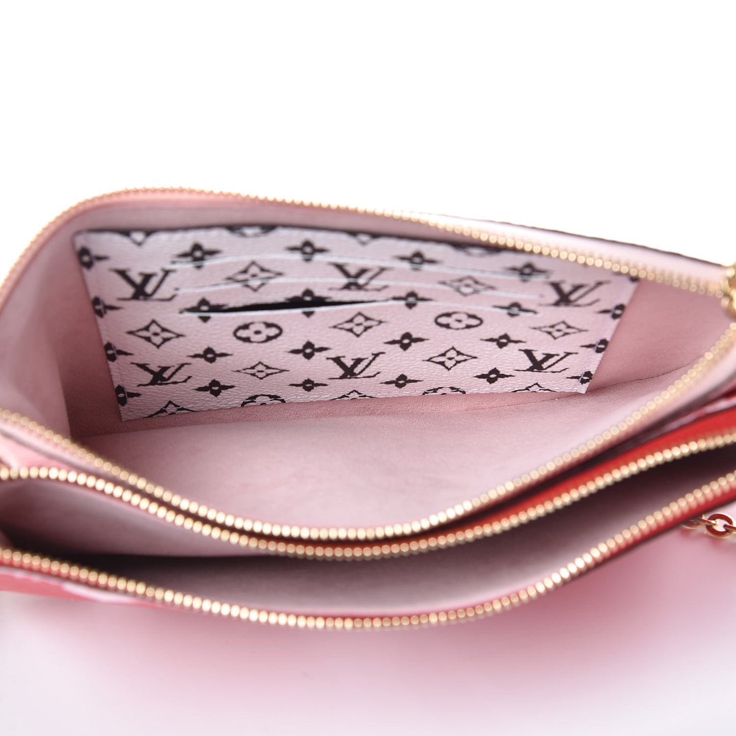 Monogram Giant Double Zip Pochette Rouge