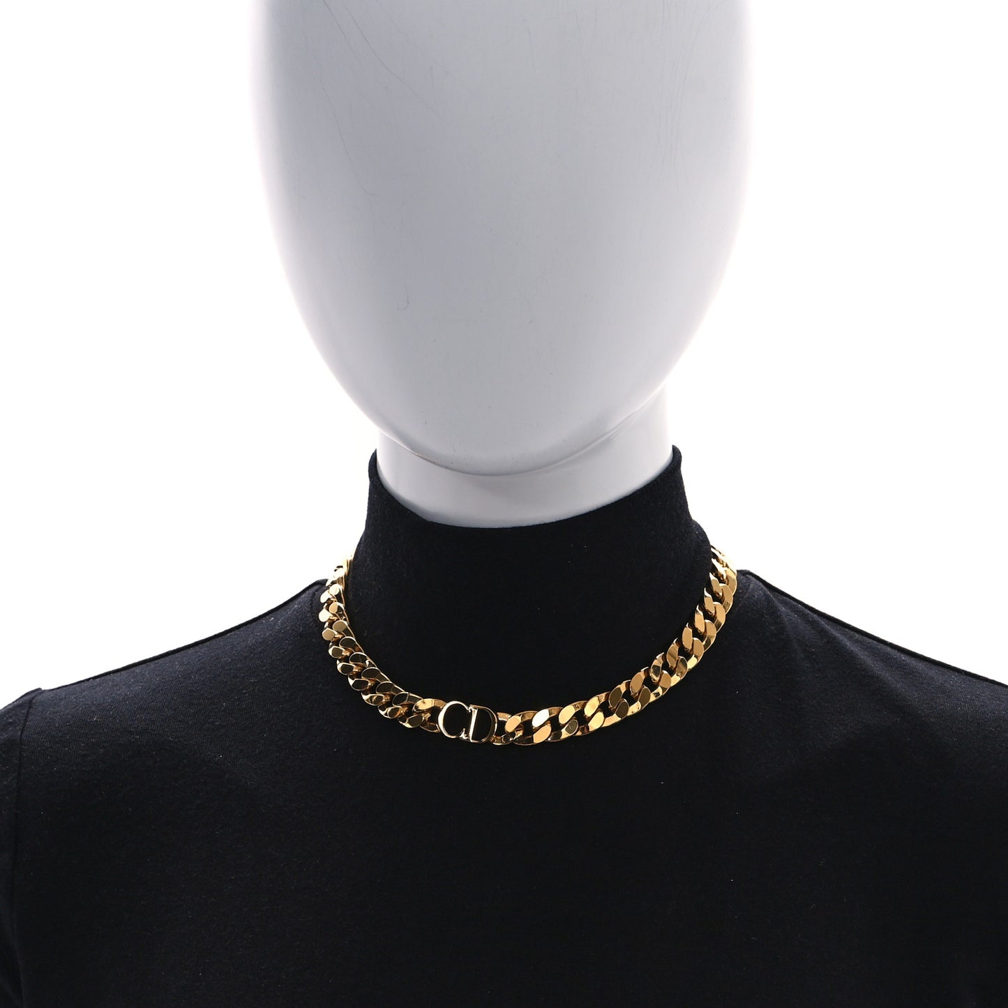 Metal CD Choker Necklace Gold