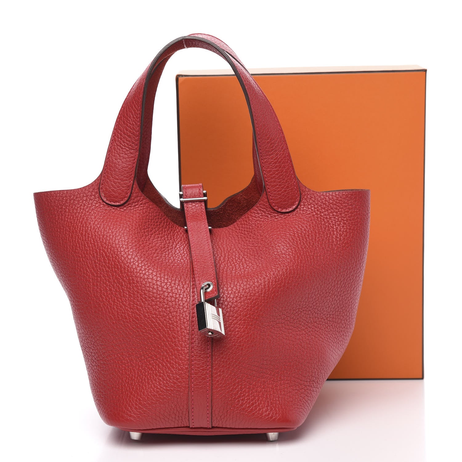 Hermes Taurillon Clemence Picotin Lock 18 PM Rouge Casaque 10 of 10
