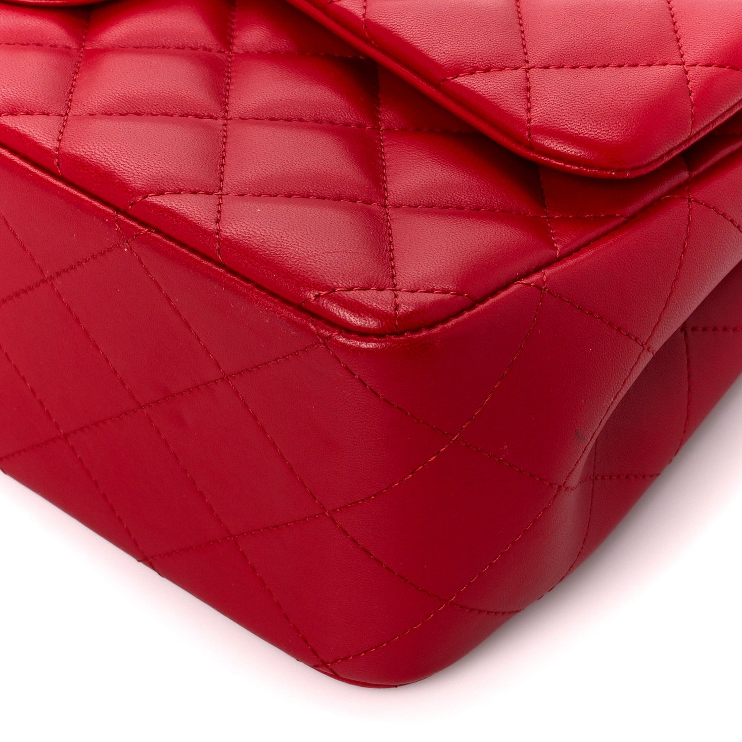Chanel Lambskin Quilted Jumbo Double Flap Red 11 of 11