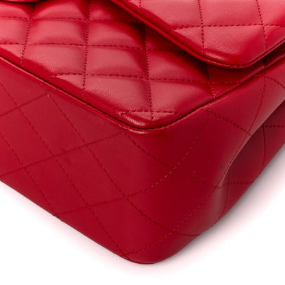 Chanel Lambskin Quilted Jumbo Double Flap Red 11 of 11