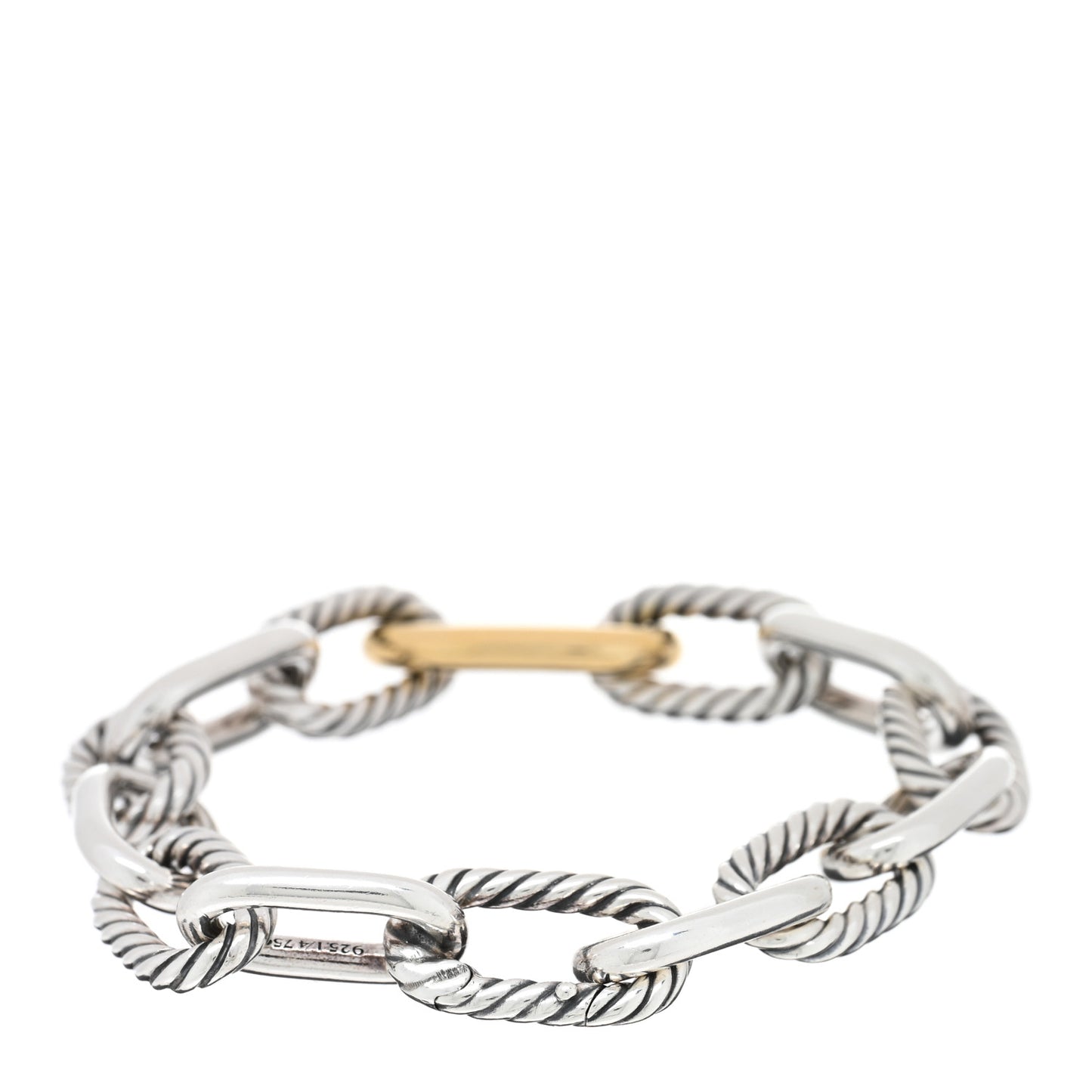 Sterling Silver 18K Yellow Gold 11mm Madison Chain Bracelet