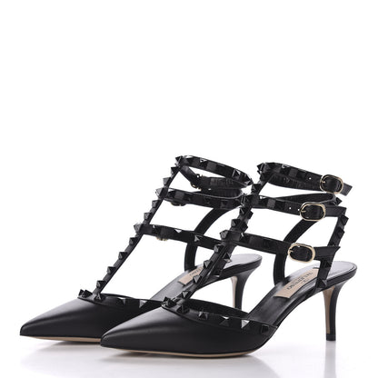 Valentino Garavani Nappa Monochrome Rockstud Ankle Strap 65mm Pumps 35 Black 2 of 9